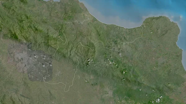 Espaillat Provincia República Dominicana Imágenes Satélite Forma Delineada Contra Área — Foto de Stock