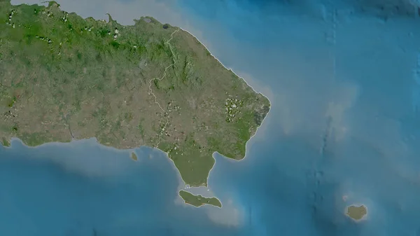 Altagracia Provinz Dominikanische Republik Satellitenbilder Umrissen Gegen Das Land Rendering — Stockfoto