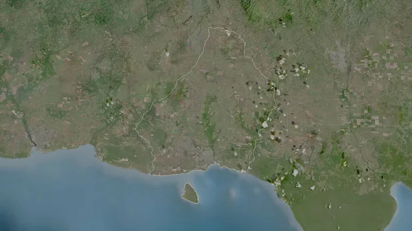 Romana Dominikanska Republiken Satellitbilder Form Som Skisseras Mot Dess Landområde — Stockfoto
