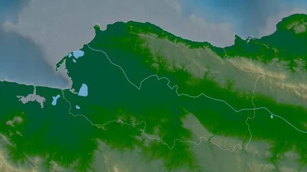 Monte Cristi Provincia República Dominicana Datos Sombreado Colores Con Lagos — Foto de Stock