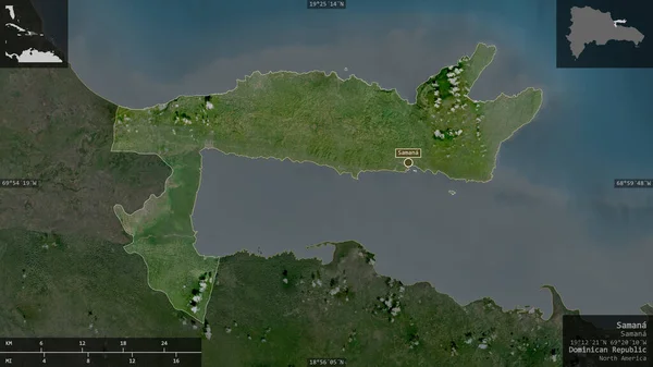 Samana Provincie Dominicaanse Republiek Satellietbeelden Vorm Gepresenteerd Tegen Zijn Landelijk — Stockfoto