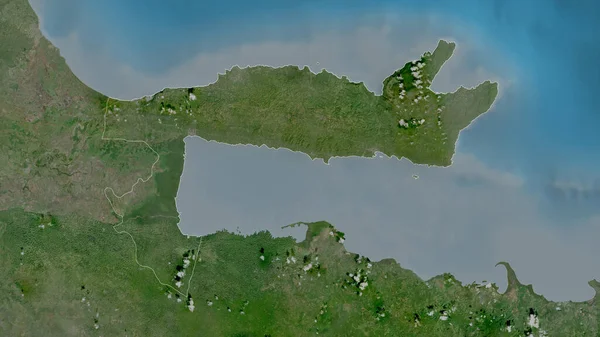 Samana Dominikai Köztársaság Tartomány Műholdas Képek Alakzat Körvonalazódik Ország Területén — Stock Fotó
