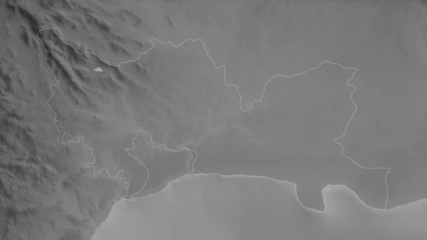 ドミニカ共和国のサントドミンゴ州 湖や川とグレースケールの地図 形状は その国の領域に対して概説 3Dレンダリング — ストック写真