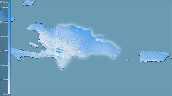Precipitação Quarto Mais Frio Dentro Área República Dominicana Projeção Estereográfica — Fotografia de Stock