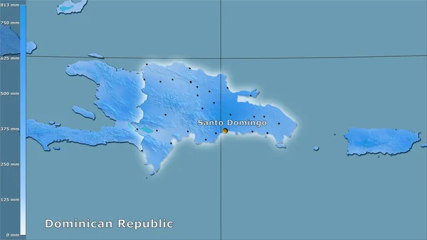 Precipitação Quarto Mais Quente Dentro Área República Dominicana Projeção Estereográfica — Fotografia de Stock