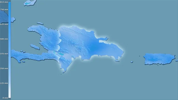 Precipitazione Del Quartiere Più Caldo Della Repubblica Dominicana Nella Proiezione — Foto Stock