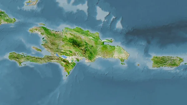 República Dominicana Área Satélite Mapa Projeção Estereográfica Composição Bruta Camadas — Fotografia de Stock
