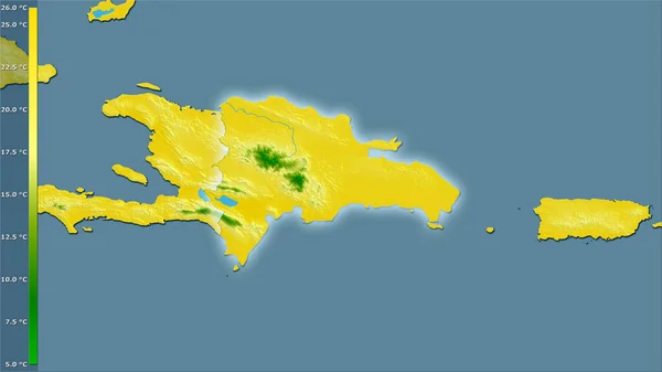 Temperatura Media Del Quartiere Più Freddo Della Repubblica Dominicana Nella — Foto Stock