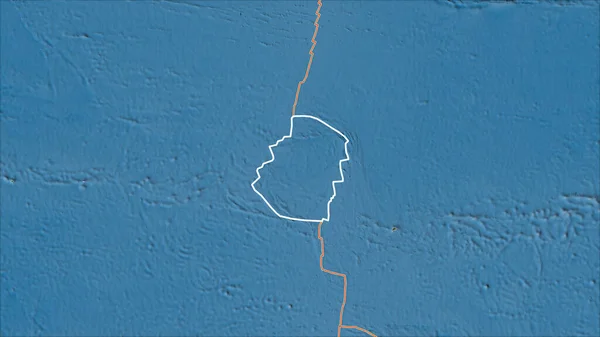 Nakreślona Wielkanocna Płyta Tektoniczna Granice Przyległych Płyt Satelicie Mapa Projekcji — Zdjęcie stockowe