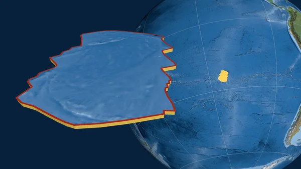 Velikonoční Tektonická Deska Protlačovala Prezentovala Proti Zeměkouli Satelitní Snímky Vykreslování — Stock fotografie