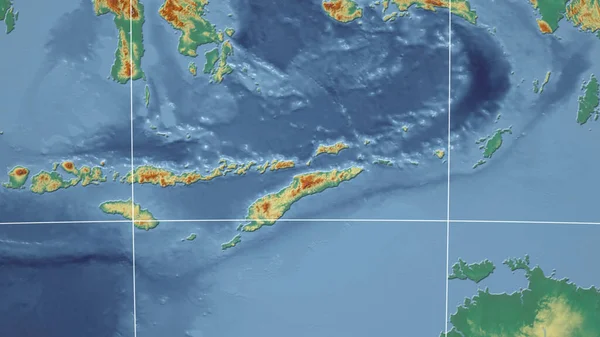 Timor Oriental Barrio Perspectiva Distante Sin Contorno Mapa Topográfico Relieve — Foto de Stock