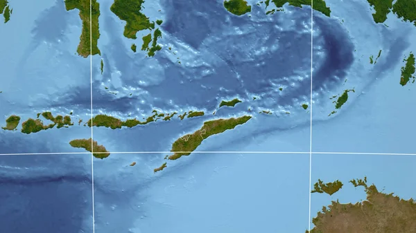 Timor Leste Bairro Perspectiva Distante Com Contorno País Imagens Satélite — Fotografia de Stock