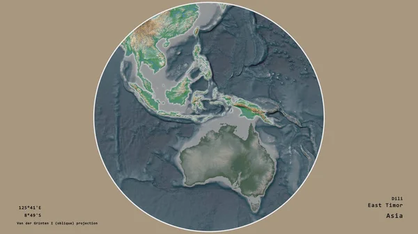 Région Timor Oriental Est Centrée Dans Cercle Entourant Son Continent — Photo