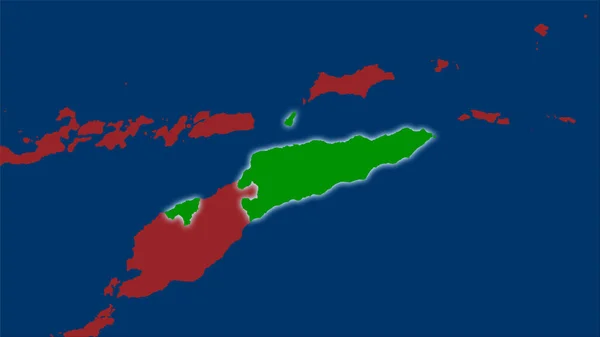 Zona Timor Oriental Mapa Divisiones Administrativas Proyección Estereográfica Composición Bruta — Foto de Stock