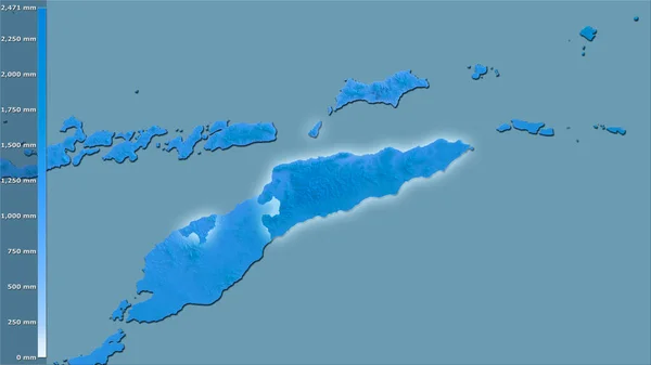 Precipitación Anual Zona Timor Oriental Proyección Estereográfica Con Leyenda Composición — Foto de Stock