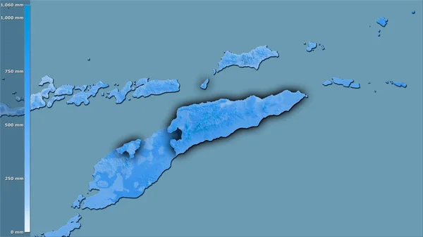 Nederbörd Varmaste Kvartalet Inom Östtimor Området Stereografisk Projektion Med Legend — Stockfoto