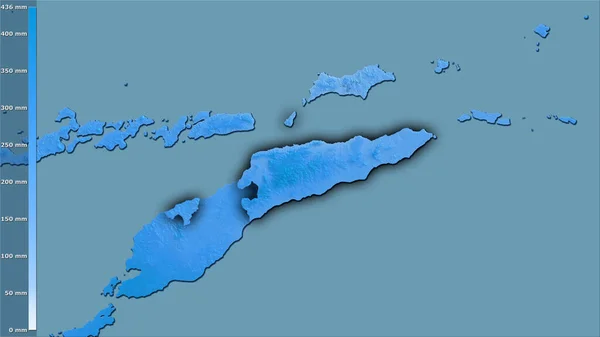 Précipitation Mois Humide Dans Zone Timor Oriental Dans Projection Stéréographique — Photo