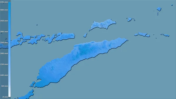 Précipitation Mois Humide Dans Région Timor Oriental Dans Projection Stéréographique — Photo