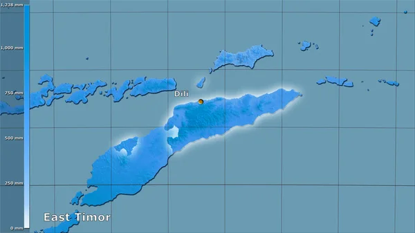 Neerslag Van Het Natste Kwart Het Oost Timorgebied Stereografische Projectie — Stockfoto