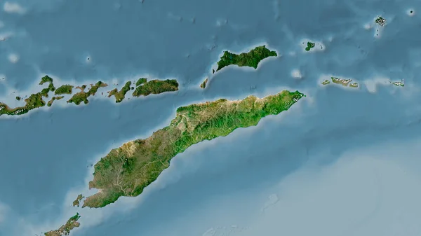 Osttimor Auf Der Satelliten Karte Der Stereographischen Projektion Rohzusammensetzung Der — Stockfoto
