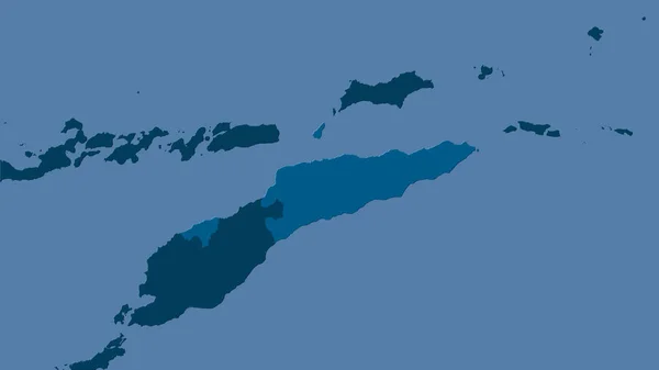 Area Timor Est Sulla Mappa Solida Nella Proiezione Stereografica Composizione — Foto Stock