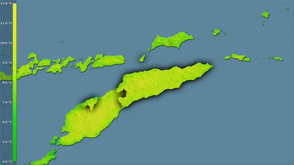 Μέση Ημερήσια Διακύμανση Θερμοκρασίας Εντός Της Περιοχής Του Ανατολικού Τιμόρ — Φωτογραφία Αρχείου