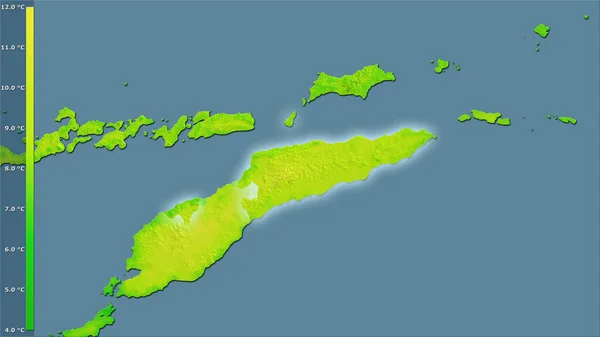 Variación Media Temperatura Diurna Dentro Del Área Timor Oriental Proyección — Foto de Stock