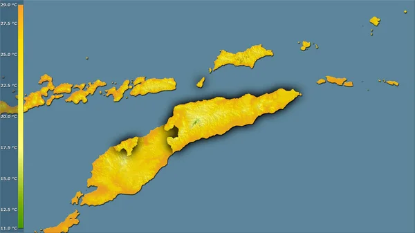 Μέση Θερμοκρασία Του Θερμότερου Τεταρτημορίου Στην Περιοχή Του Ανατολικού Τιμόρ — Φωτογραφία Αρχείου