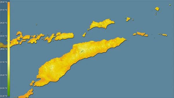 Μέση Θερμοκρασία Του Θερμότερου Τεταρτημορίου Στην Περιοχή Του Ανατολικού Τιμόρ — Φωτογραφία Αρχείου