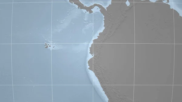 Эквадор Соседство Отдаленная Перспектива Очертаний Grayscale Elevation Map — стоковое фото