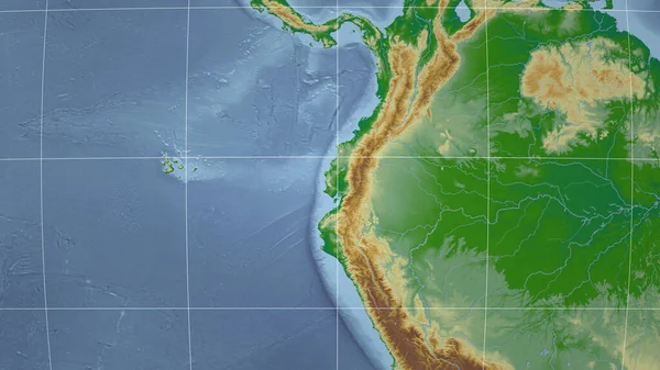 Ecuador Grannskap Avlägset Perspektiv Utan Konturer Färg Fysisk Karta — Stockfoto