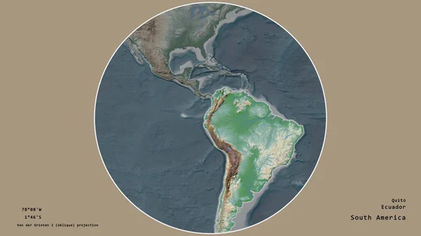 Area Dell Ecuador Centrata Nel Cerchio Che Circonda Suo Continente — Foto Stock