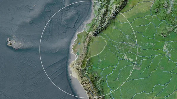 Διευρυμένη Περιοχή Του Ισημερινού Που Περιβάλλεται Από Έναν Κύκλο Στο — Φωτογραφία Αρχείου