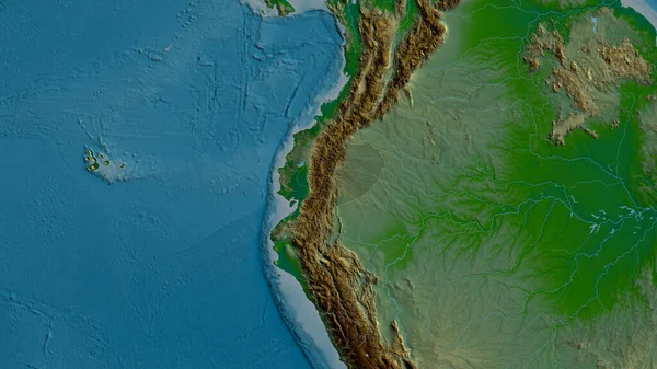 Ecuador Zoomade Och Grannskap Huvuddragen Det Fysiska Landskapet Rendering — Stockfoto