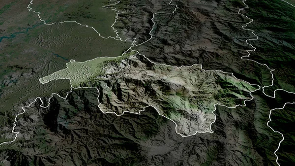 Канарская Провинция Эквадор Увеличена Выделена Спутниковые Снимки Рендеринг — стоковое фото