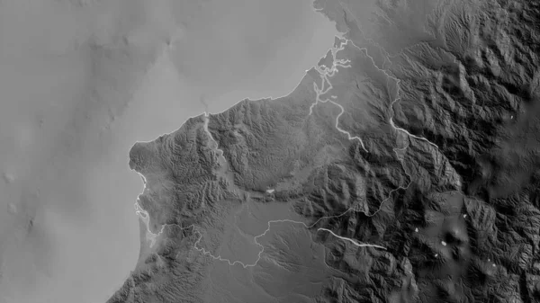 Эсмеральда Провинция Эквадор Карта Масштабе Grayscaled Лаками Риверами Форма Очерченная — стоковое фото