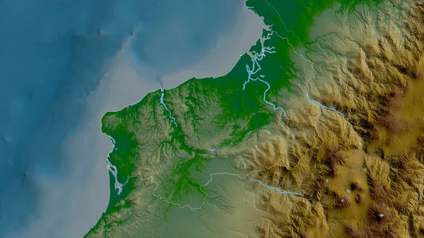 Эсмеральда Провинция Эквадор Цветные Шейдерные Данные Озерами Реками Форма Очерченная — стоковое фото