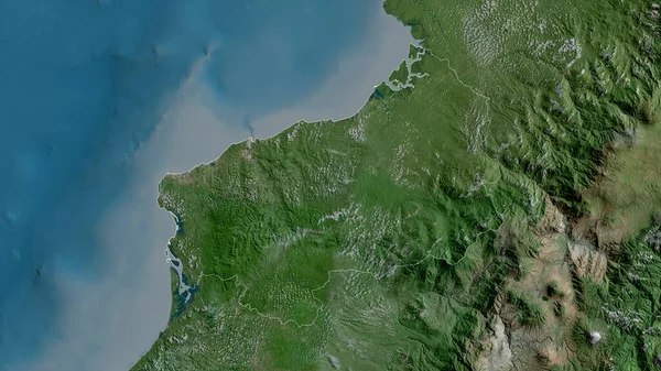 Esmeraldas Provincie Ecuador Satellietbeelden Vorm Geschetst Tegen Zijn Landelijk Gebied — Stockfoto
