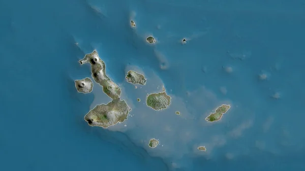 Galápagos Província Equador Imagens Satélite Forma Delineada Contra Sua Área — Fotografia de Stock