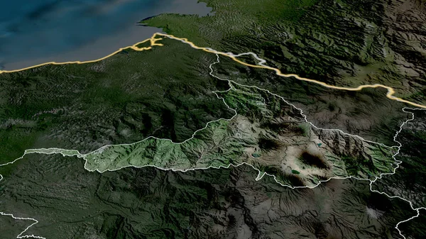 Imbabura Province Équateur Zoomé Mis Évidence Imagerie Satellite Rendu — Photo