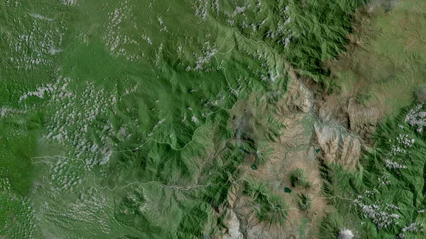 Imbabura Provinsen Ecuador Satellitbilder Form Som Skisseras Mot Dess Landområde — Stockfoto