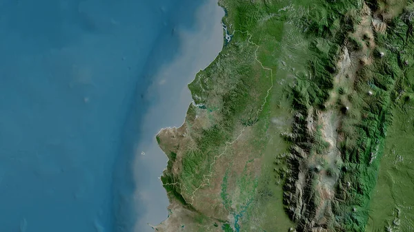 Manabi Province Ecuador Satellite Imagery Shape Outlined Its Country Area — Stock Photo, Image