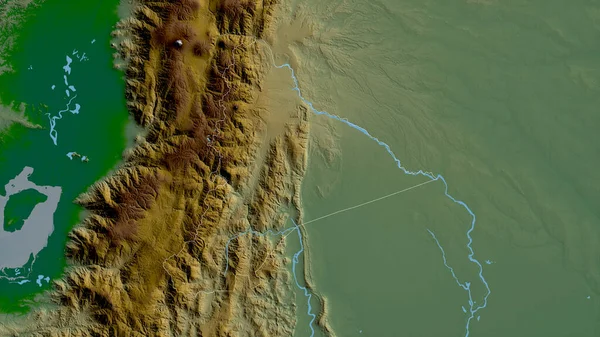 Morona Santiago Provincie Ecuador Gekleurde Schaduwgegevens Met Meren Rivieren Vorm — Stockfoto