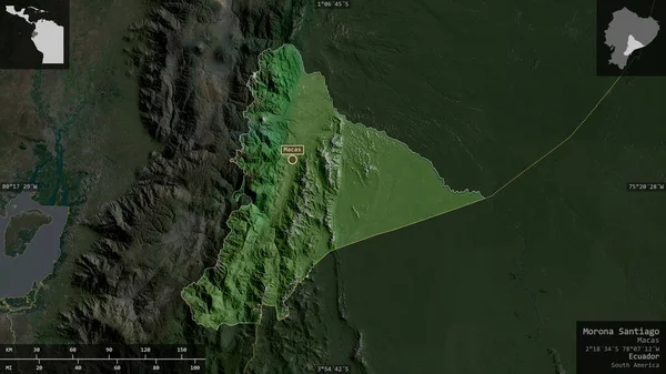 Morona Santiago Provincia Ecuador Imágenes Satélite Forma Presentada Contra Área — Foto de Stock