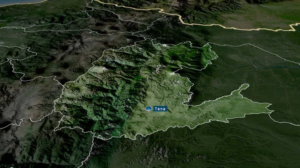 Napo Province Équateur Zoomé Mis Évidence Avec Capitale Imagerie Satellite — Photo