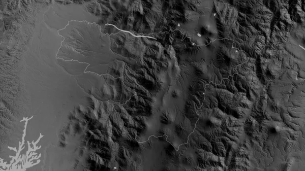 Pichincha Provincia Ecuador Mapa Escala Grises Con Lagos Ríos Forma —  Fotos de Stock