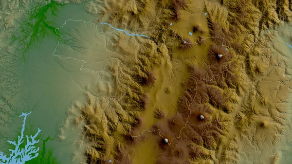エクアドルのピチンチャ州 湖や川と色シェーダーデータ 形状は その国の領域に対して概説 3Dレンダリング — ストック写真