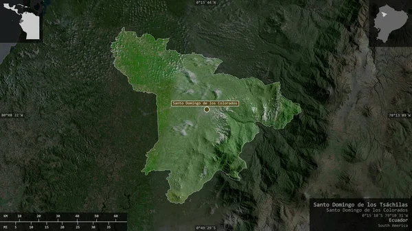 Santo Domingo Los Tsachilas Província Equador Imagens Satélite Forma Apresentada — Fotografia de Stock