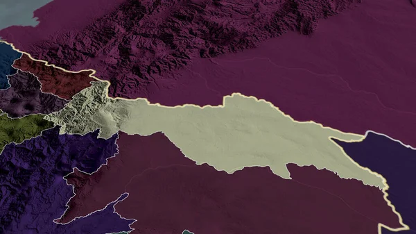 Sucumbios Provincia Dell Ecuador Ingrandita Evidenziata Mappa Colorata Urtata Della — Foto Stock