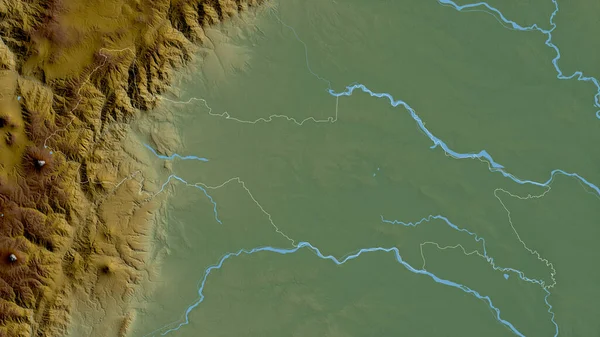 Sucumbios Province Ecuador Colored Shader Data Lakes Rivers Shape Outlined — Stock Photo, Image